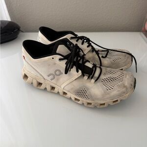 On Running Women's Cream and Black Athletic Shoes